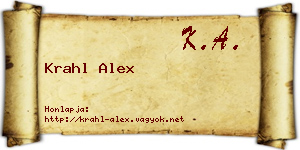 Krahl Alex névjegykártya